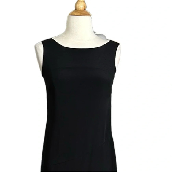 BLOOMINGDALE’S Silk Dress Black Classic Timeless Chic Midi Length, Size 2 - Picture 2 of 16